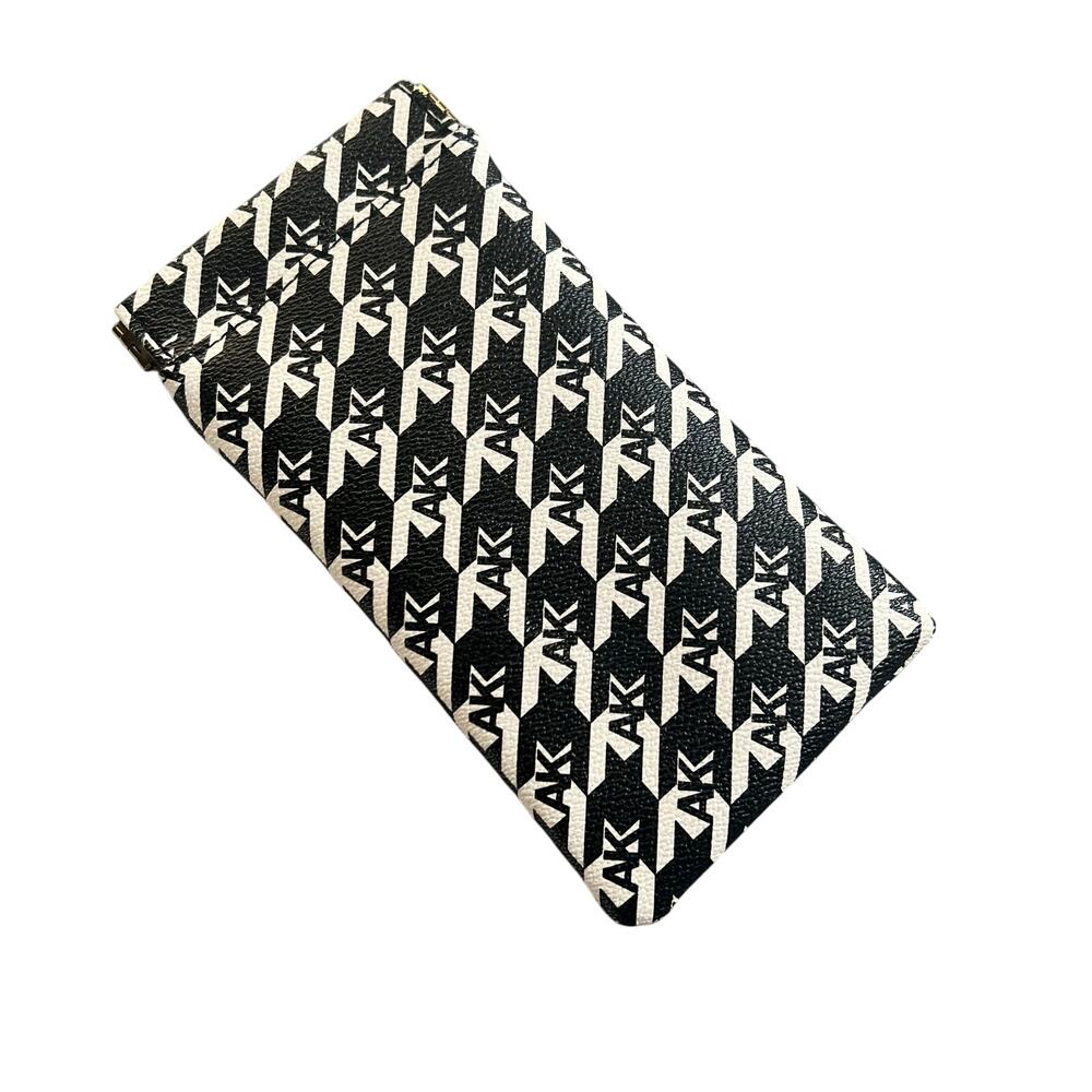 Anne Klein Eyeglass Soft Case Black & White Logo Herringbone Print - Picture 1 of 3